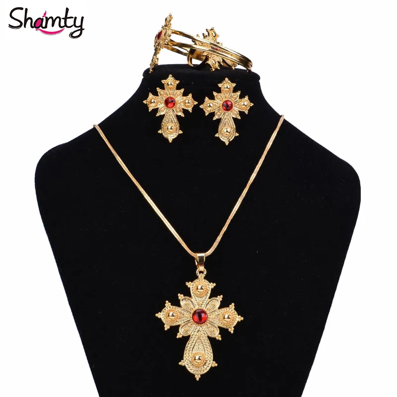 Набор красных камней Shamty Habesha эфиопские Свадебные украшения в африканском стиле