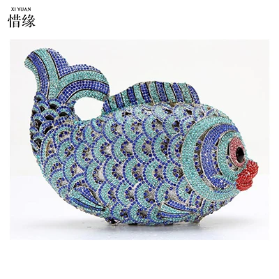 XIYUAN брендовая разноцветная вечерняя сумка с рыбьей ручкой клатч Свадебный