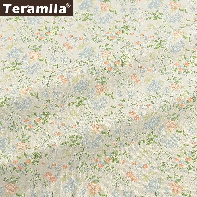 Teramila 100% хлопчатобумажная саржевая ткань с принтом цветов для шитья сделай сам