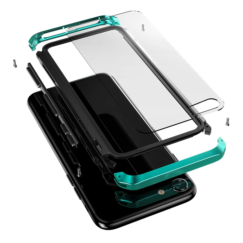 Чехол для iphone 7 прозрачный закаленное стекло пластик гибридный роскошный