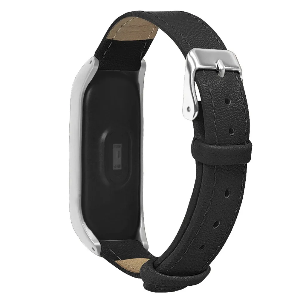 Кожаный браслет на запястье для Xiaomi Mi Band 4 Смарт часы легкий сменный ремешок