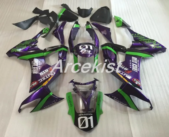 

4 подарки Новый ABS полный обтекатель комплект подходит для kawasaki Ninja ZX10R 2008 2009 2010 обтекатель 08 09 10 10R ZX-10R зеленый фиолетовый