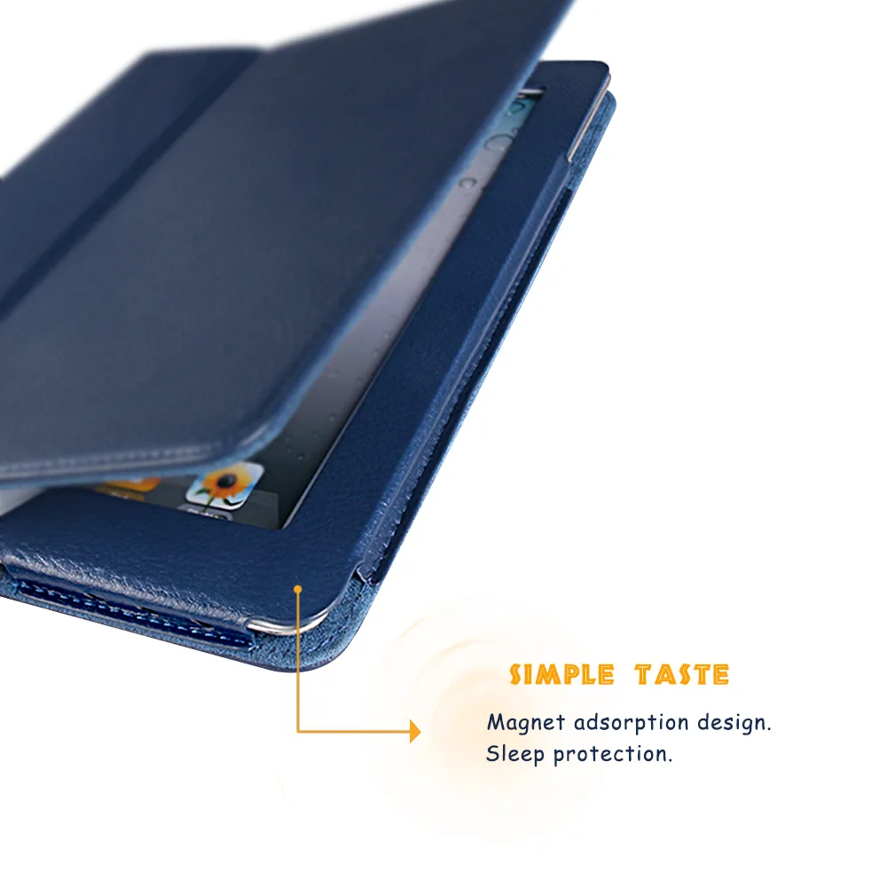 Чехол для iPad Air 2, GARUNK, Матовый кожаный флип-чехол из личи, смарт-подставка, защитный чехол для iPad 2/3/4, iPad 6, Аксессуары для планшетов
