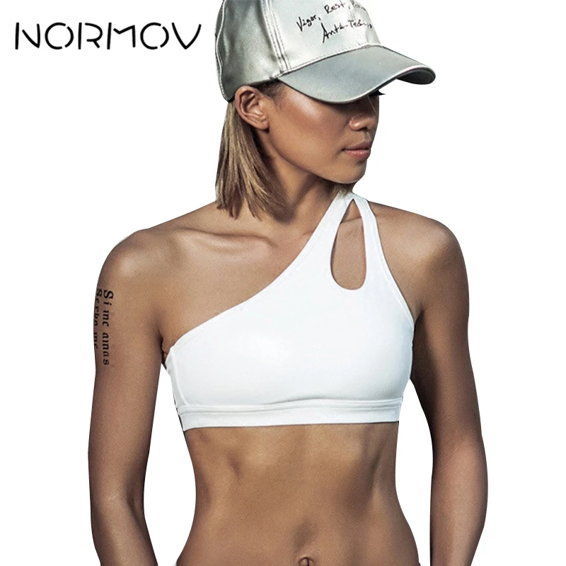 NORMOV спортивный бюстгальтер для женщин одежда фитнеса укороченный топ с пуш ап