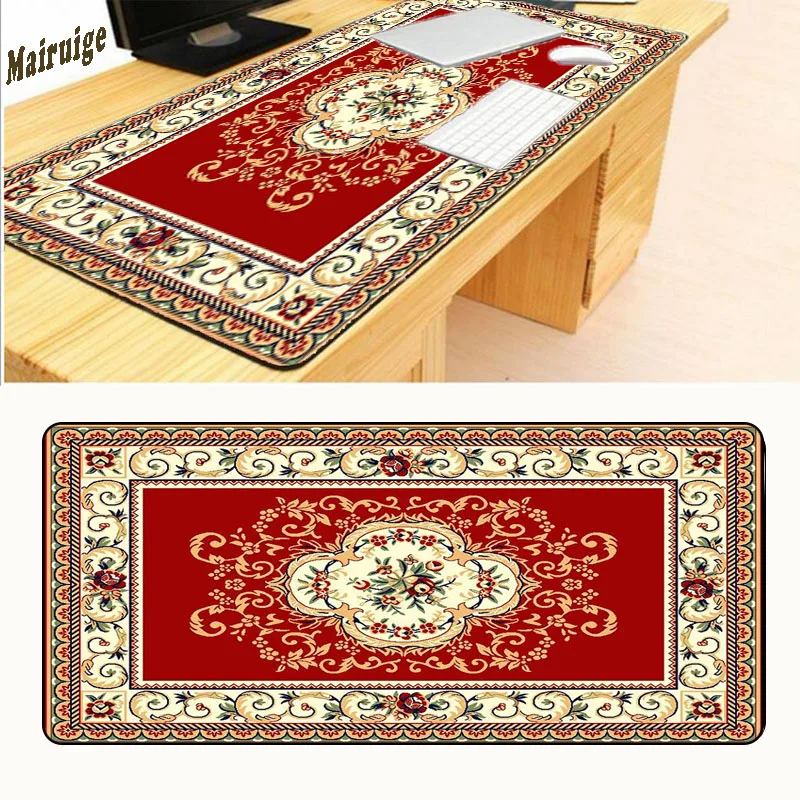 Mairuige 900*400*3 большой красный персидский коврик для мыши Коврик в стиле ретро с