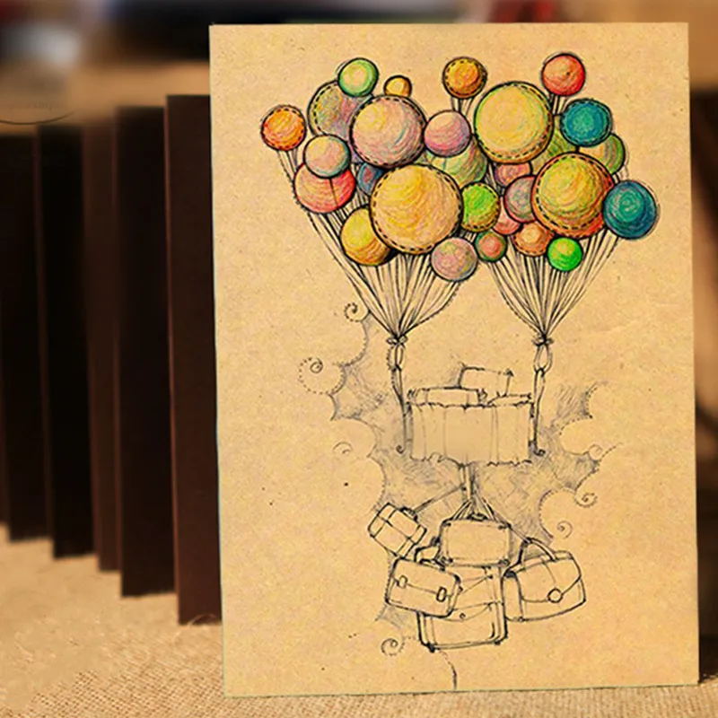 Винтаж воздушных шаров свадьбные фотоальбом 7 дюймов типа гармошка Скрапбукинг