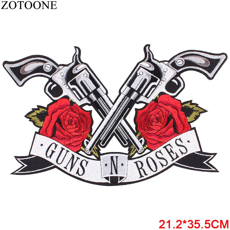 ZOTOONE Guns N Roses череп Тигр 3D Наклейка Крыло большая нашивка для одежды вышивка утюгом