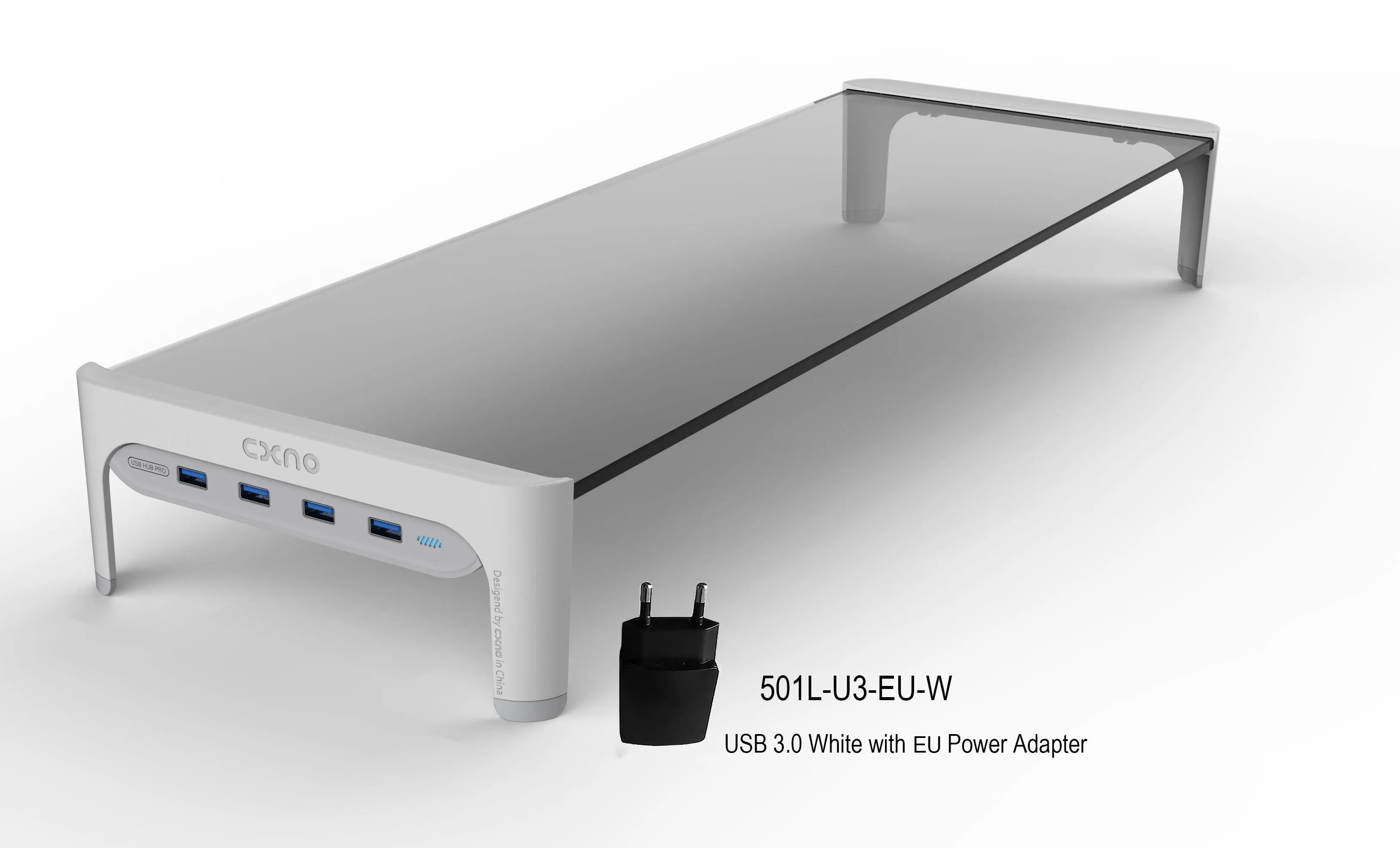 EU Plug-USB3.0-White Настольный монитор для ноутбука, подставка для ноутбука, нескользящая настольная стойка с 4 портами usb-хаб, передача данных и быстрое зарядное устройство 501л - Цвет: EU Plug-USB3.0-White