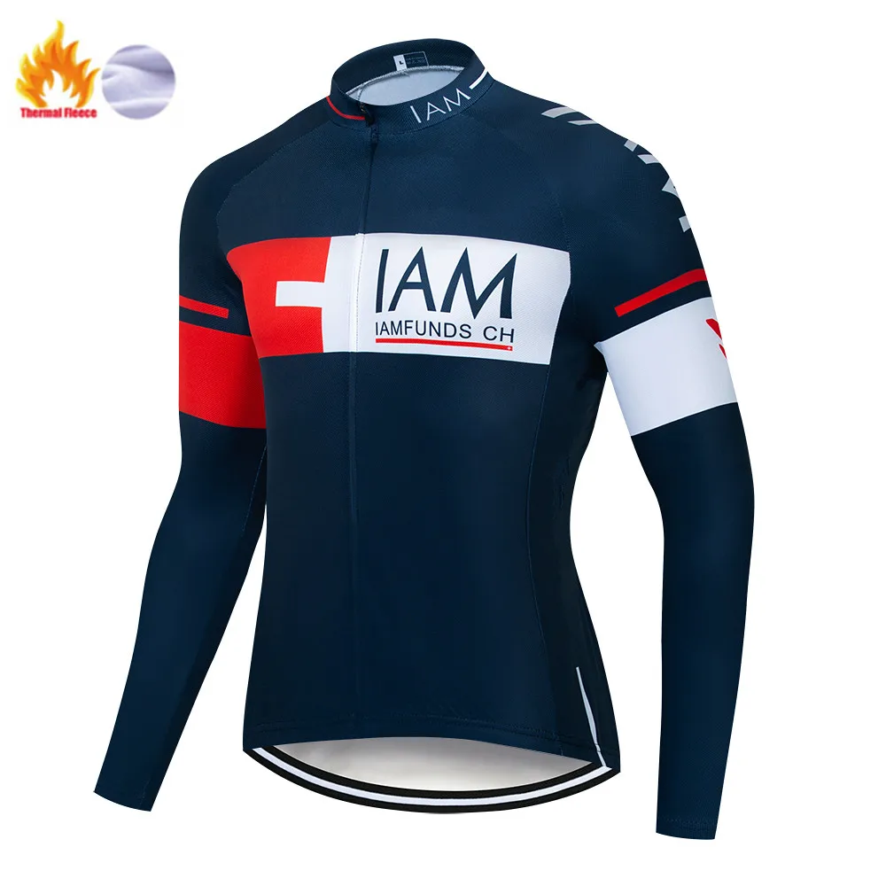 Winter jersey Горячая IAM зимние Термальность флис Велоспорт Джерси с длинным рукавом Майки комбинезон комплект велосипед Велосипедная форма - Цвет: Winter jersey