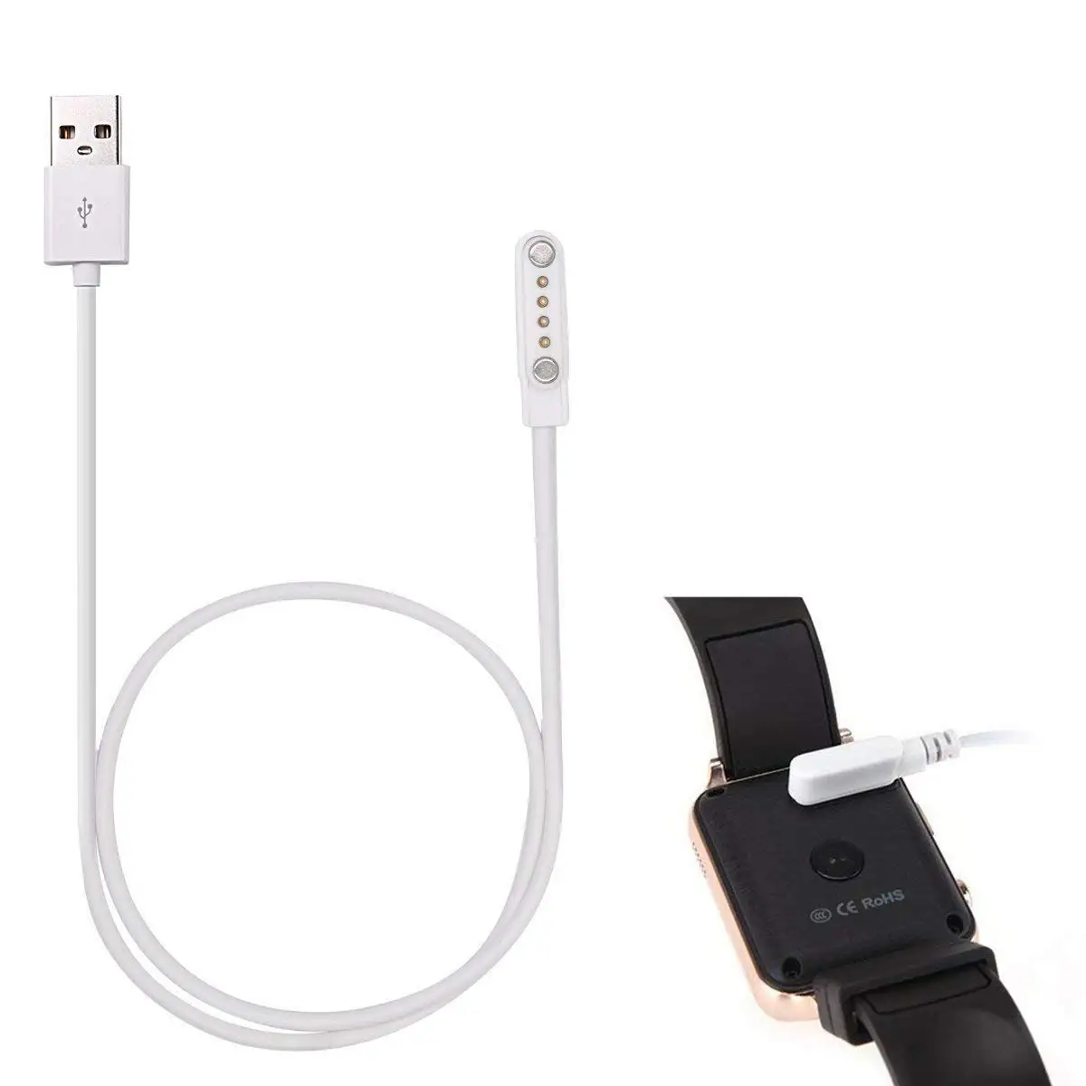 4-разъемный магнитное всасывание зарядка через usb кабель для умные часы с поддержкой Bluetooth совместимы K88H K89 KW18 KW88 GT88 G3 GT68 часы USB кабель