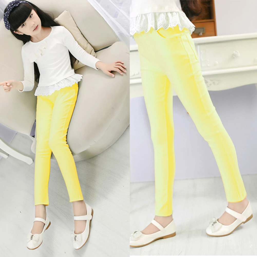 Весенне-осенние штаны для маленьких девочек брюки Узкие эластичные мягкие
