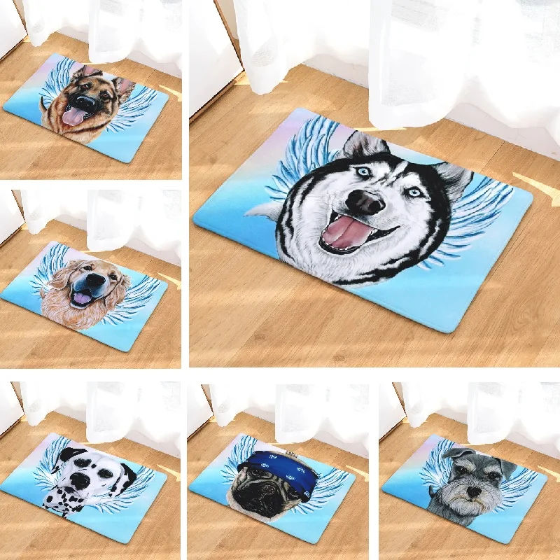 

Floor Mat Cartoon Dog Printed Carpet Suede Absorbent Shower Bathroom Mat Toilet Rugs Kitchen Mat Home Decoration Funny Door Mat