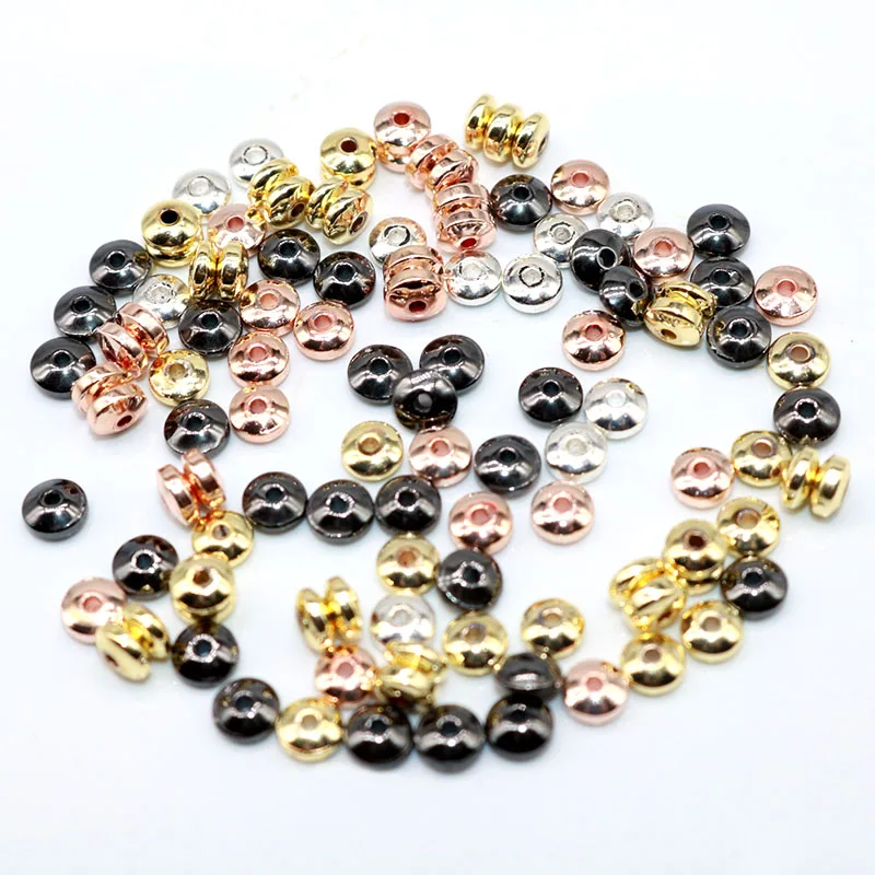 

4MM 100pcs Natural Stone Beads Rose Gold Hematite Gall stone Beads Spacer Loose Beads Handmade For charm Jewelry Making No Fade