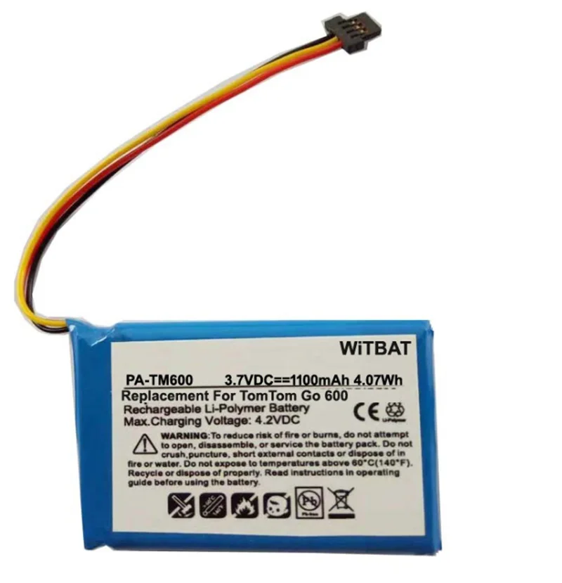 

Аккумулятор для TOMTOM GO 600 GPS, новый литий-полимерный Стандартный блок для замены 3,7 в 1100 мАч 6027A0090721