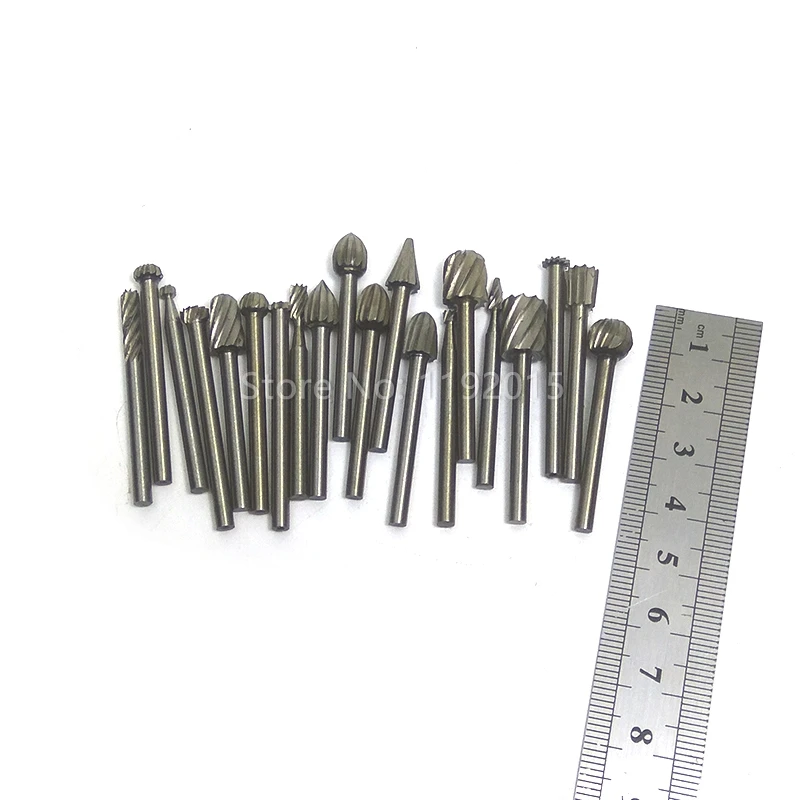 ZtDpLsd 20Pcs 3mm Shank HSS Router Bit Rotary Burrs File Set Woodworking Milling Drill Cutter Grinding Wood Plastics Working | Инструменты