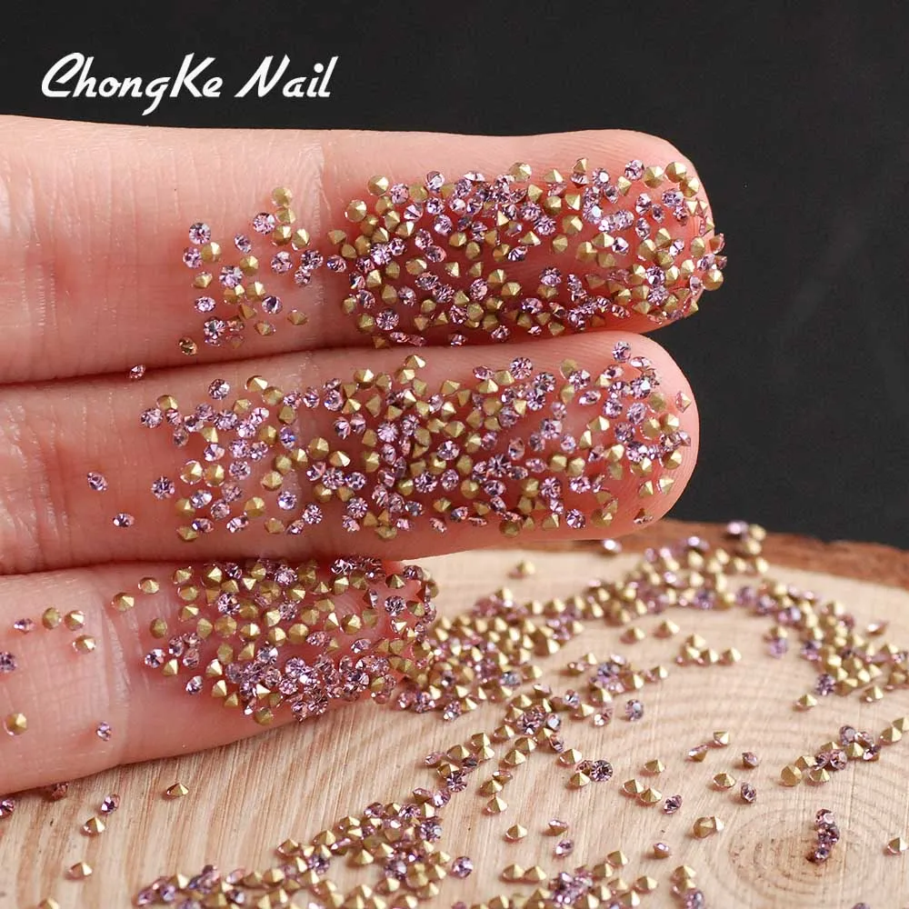 Light Pink Hisenlee SS3 1,3 мм стекло Pixie AB микро точечные Стразы Серебряная задняя часть для ногтей Кристаллы украшения для ногтей - Цвет: Light Pink