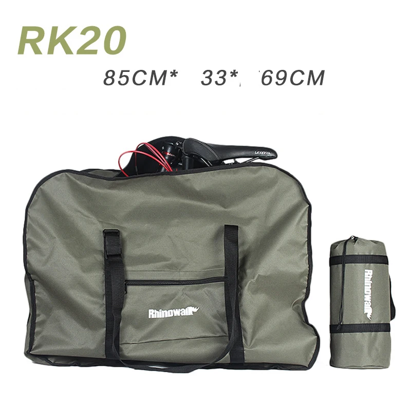 RHINOWALK 1" 16" 2" Большая складная велосипедная переносная сумка для переноски, складная велосипедная транспортная сумка, водонепроницаемая Загрузочная сумка для транспортного средства - Цвет: army green 20inch