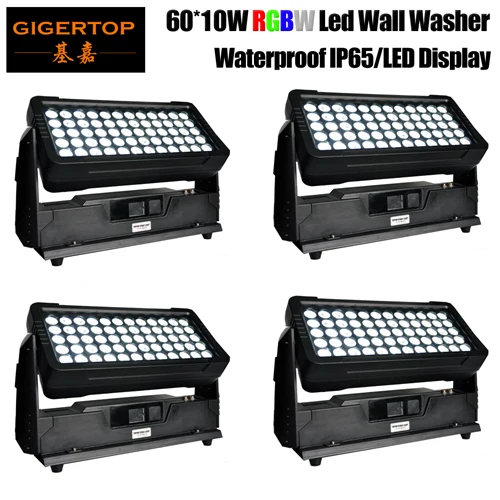 4 Gigertop TP-W6010 600 Вт Высокая подставка для блока питания 60x10 Вт RGBW водонепроницаемый Светодиодный светильник для мойки стен светодиодный дисплей установка Quad гладкий цвет - Цвет: 4