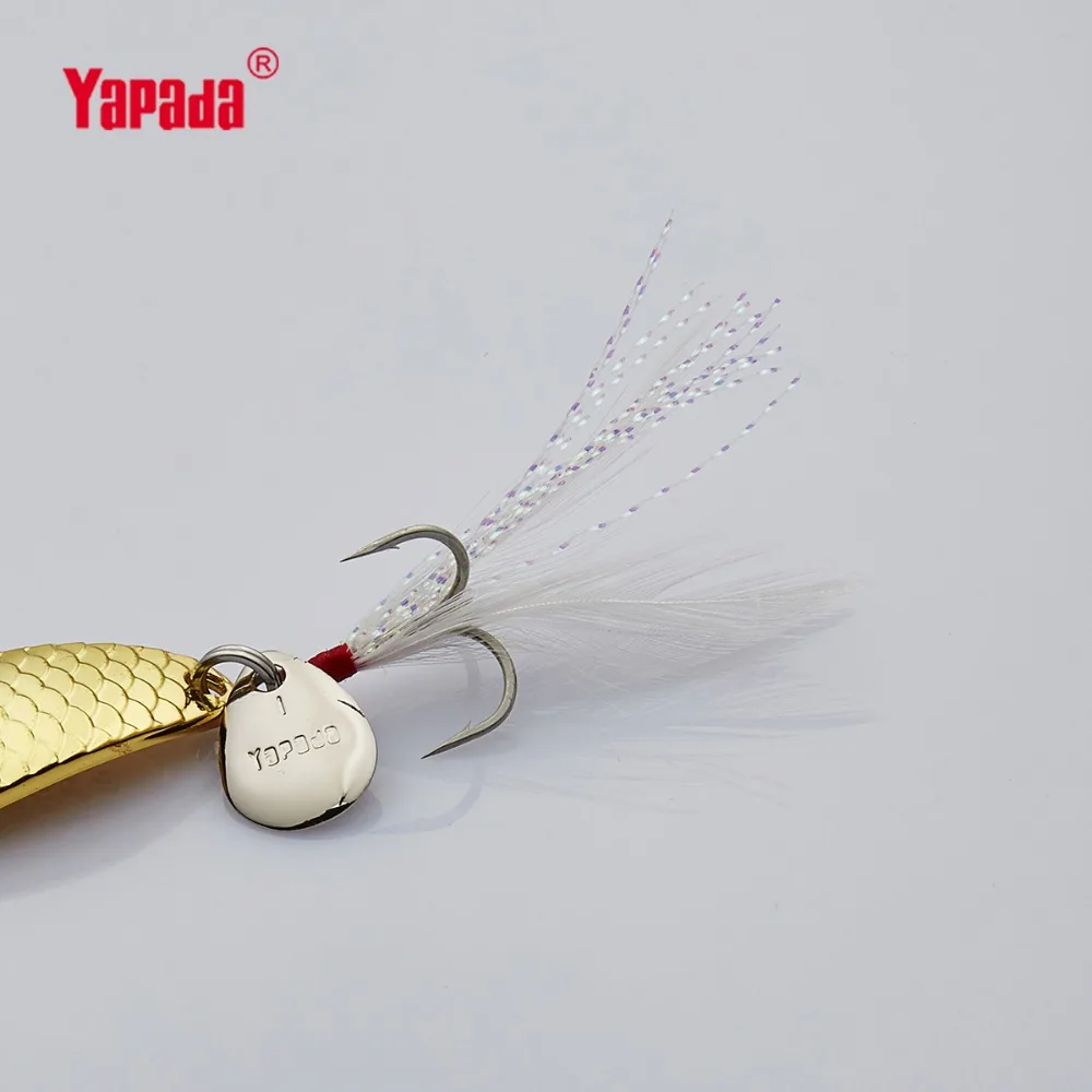 YAPADA Spoon 013 Loong тройной крючок + перо коготь с блестками 10 г/55 мм 15 20 г/58 многоцветная