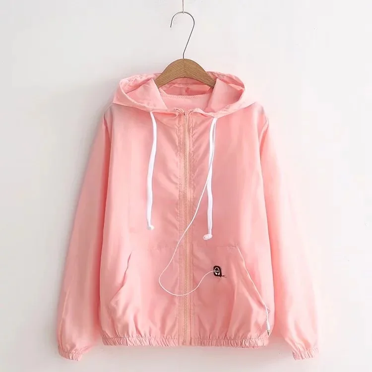 Женский кардиган для колледжа пальто простой сплошной цвет с капюшоном