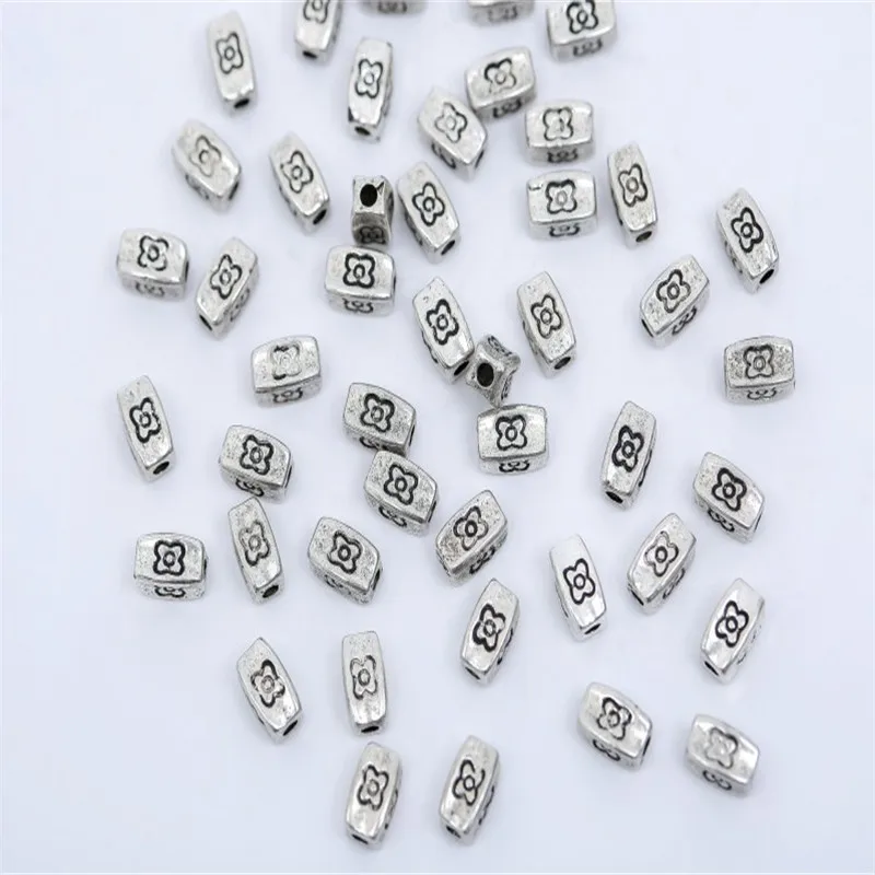 50Pcs-7mm x 5mm 27 стилей тибетская серебряная трубка металлические бусины Spacer Бусины для самостоятельного изготовления украшений трубки Подвески для изготовления ювелирных изделий 20/50/100 шт - Цвет: 50Pcs-7mm x 5mm