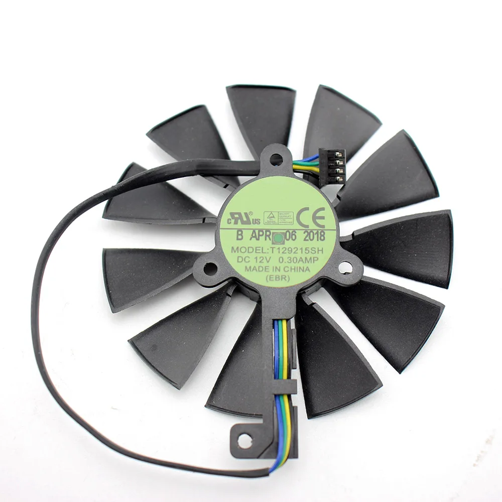 1PCS 87 мм T129215SH FDC10U12S9-C 4Pin RTX 2060 2070 2080 GPU карты кулер вентиляторы для ASUS GeForce RTX2080 RTX2060 игровая карта вентилятор - Цвет лезвия: 1PCS