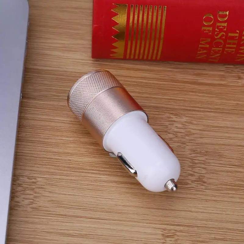 USB выход Автомобильное зарядное устройство металлический двойной порт быстрая зарядка автомобильный адаптер алюминиевый сплав 2.1A прикуриватель Автомобильный кабель розетки