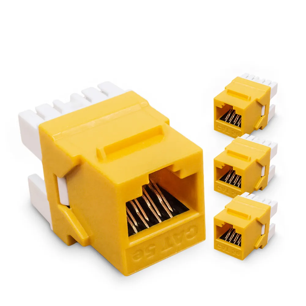 Cat5e UTP Network Module RJ45 Female Yellow Tool-less Keystone Jack For Patch Panel Ethernet Cable | Компьютеры и офис