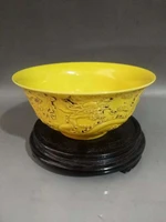 elaborate chinese old style vivid dragon porcelain bowl