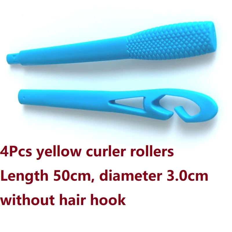 4PCS Yellow Curlers 1 шт. ручной крючок для завивки волос, бигуди, волшебное плечо, сделай сам, бигуди для волос, спиральный круг, щипцы для завивки, безопасный инструмент для укладки волос для девочек - Цвет: 4PCS Yellow Curlers