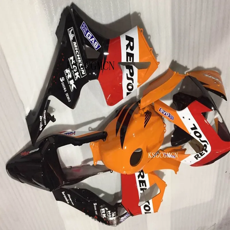 (Литье под давлением) Φ для Honda CBR600RR F5 2003-2004 03-04 черный/оранжевый комплект