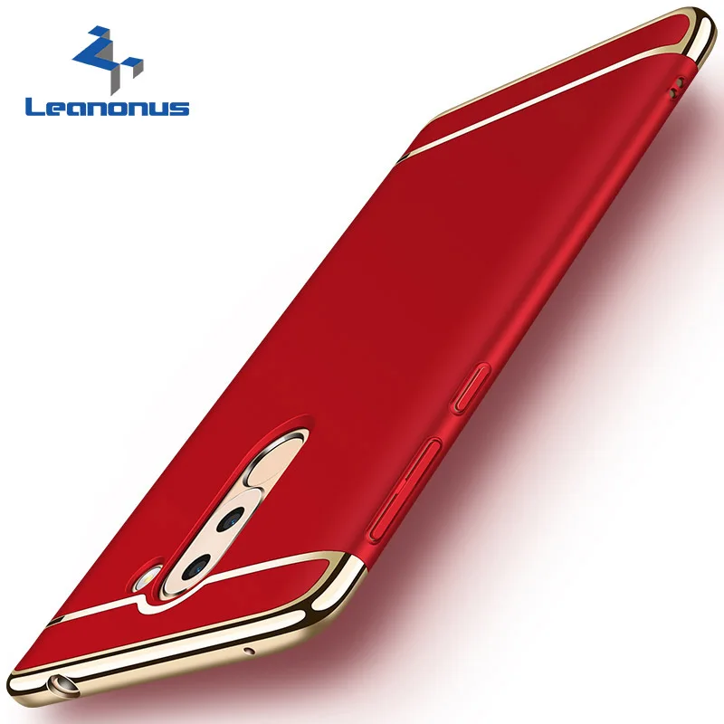 LEANONUS 3 in 1 Combo Case for Huawei GR5 2017 Slim Hard PC Plating Frame Cell Phone For Honor 6X Luxury Armor Cover Shell |