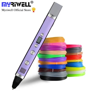 Myriwell 1,75 мм ABSPLA DIY 3D ручка LED Экран, зарядка через usb 3D печать Ручка + 100 м нити Творческий подарок игрушки для детей дизайн