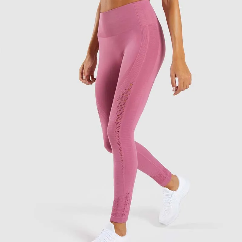dusky pink Новинка, энергетические бесшовные леггинсы с высокой талией, женские штаны для фитнеса, тренировок, йоги, пуш-ап, хип-ап, супер эластичные спортивные колготки для бега, спортзала - Цвет: dusky pink