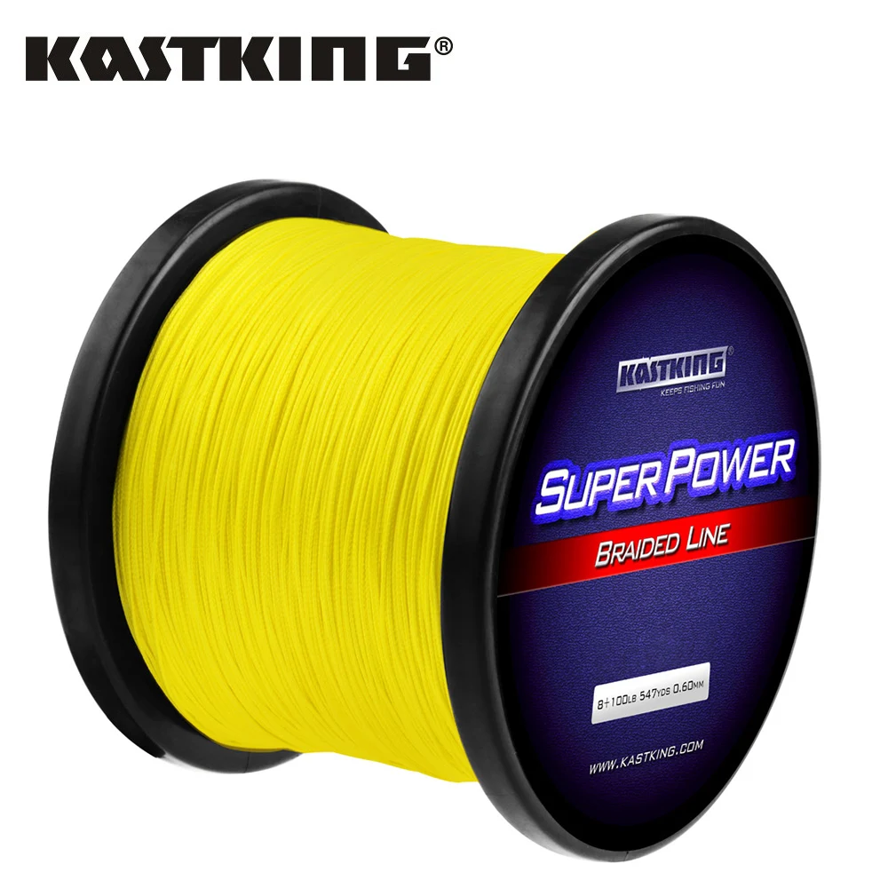 

KastKing SuperPower 8 Strand Braided Fishing line 500m Yellow Gray Multicolor Super Strong Multifilament Round PE Braid Lines