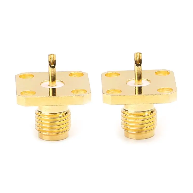 

10pcs SMA Female Chassis Panel Mount 4 Hole Post Terminal RF Connector Coaxial Adaptor 5mm