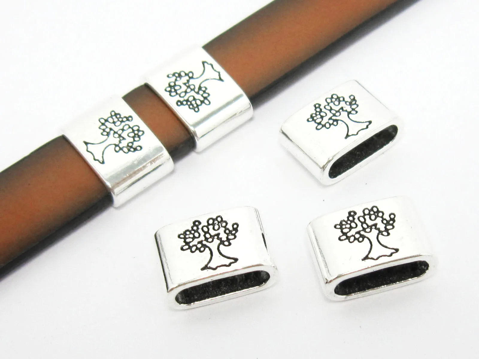 

10x3mm Leather findings 10x3mm Apple tree leather sliders