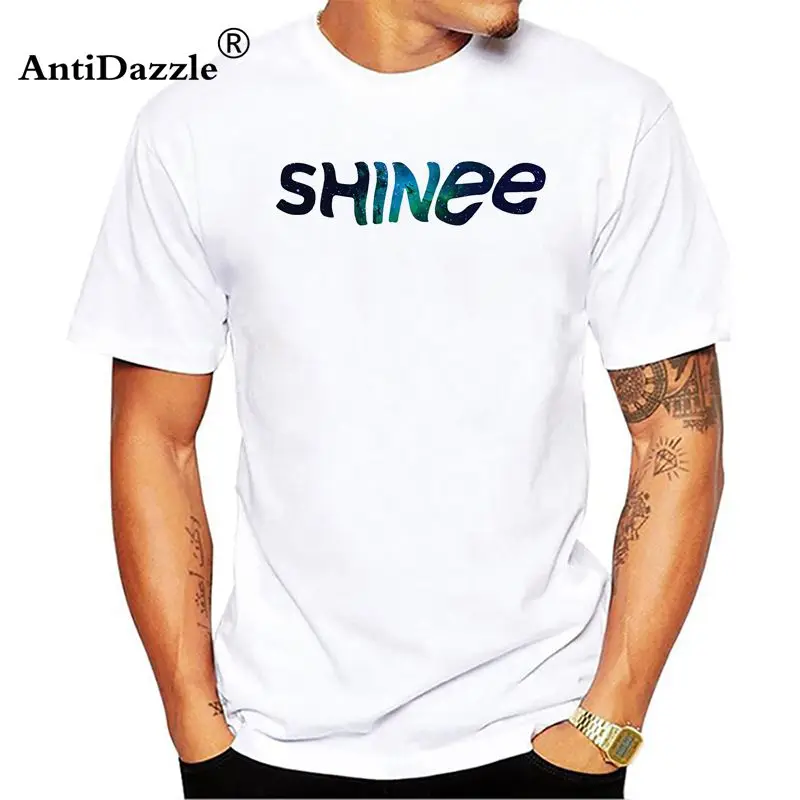 Летняя футболка Kpop SHINEE с коротким рукавом Модная хлопковая для молодых больших