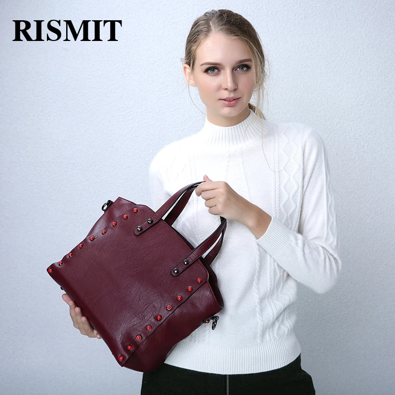 RISMIT женская сумка из искусственной кожи с высокой емкостью для отдыха однотонная