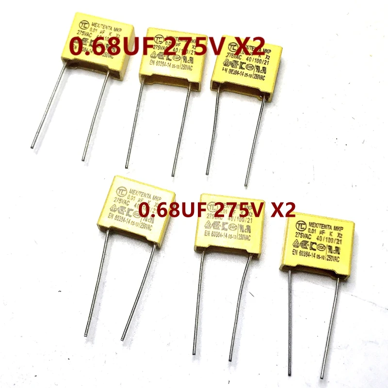 

20pcs Correcting X2 275V 0.68UF Pitch 15mm 680NF Safety Regulation Capacitor Stable Power Supply NEW