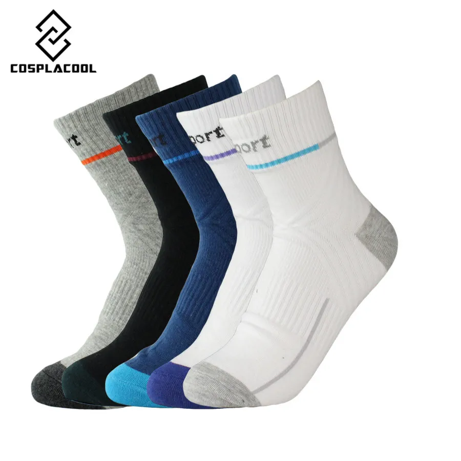 [COSPLACOOL]5 парт/лот хорошего качества мужские носки хлопковые спортивные усиленный