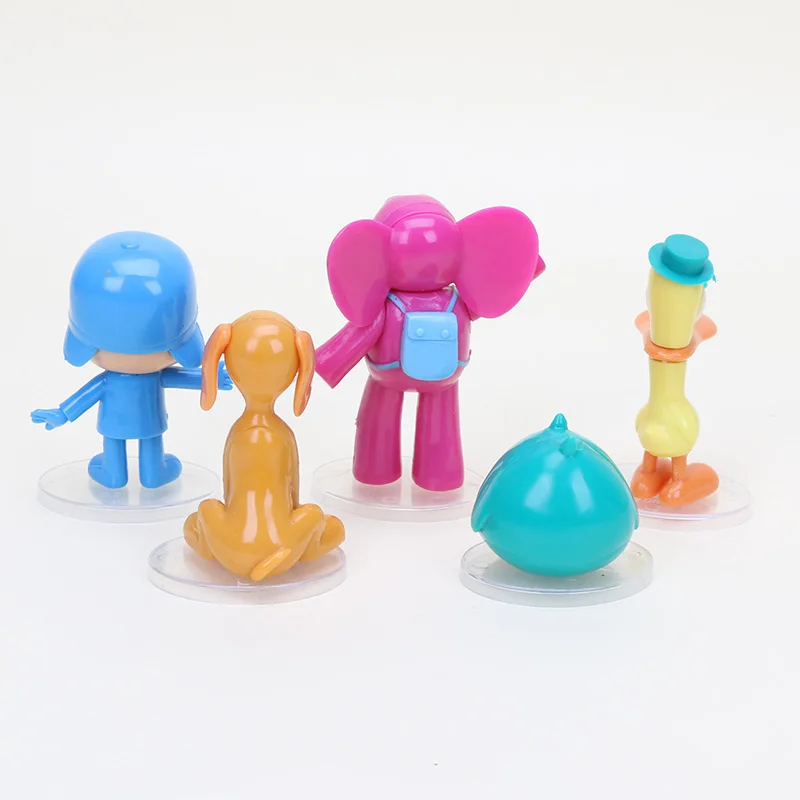 5 шт./компл. мультфильм покойо фигурка игрушки Pocoyo утка Pato слон Элли собачий Loula, сонный птица стильная футболка изображением персонажей видеоигр мод для детей, подарок