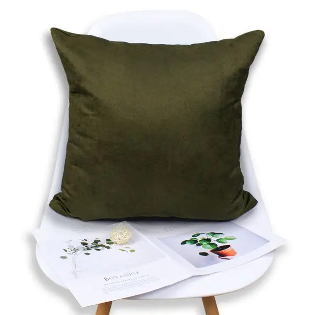 dark olive ; зимняя обувь, Заказные ботинки 40/45/50/55/60/65 см 16 Цвета полиэстер замша простая окрашенная подушка крышка HT-PSUDC-THICK - Цвет: dark olive