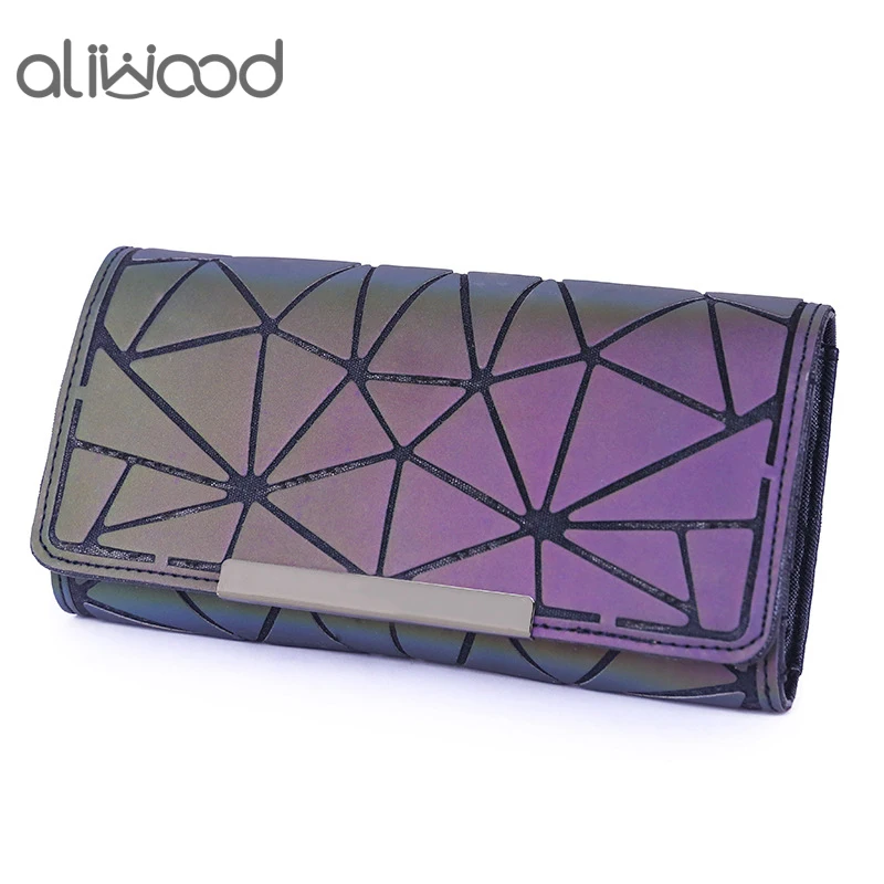 aliwood 2022 Hot Brand Women Wallet Clutch Luminous Long Purse Ladies Cards bag Fashion Geometric Female Noctilucent Phone bags