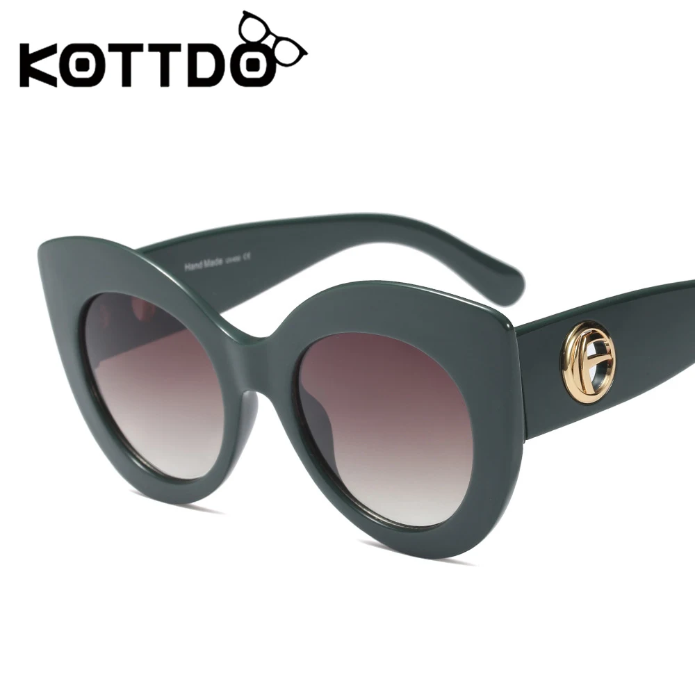 KOTTDO винтажные женские классические солнцезащитные очки с большой оправой