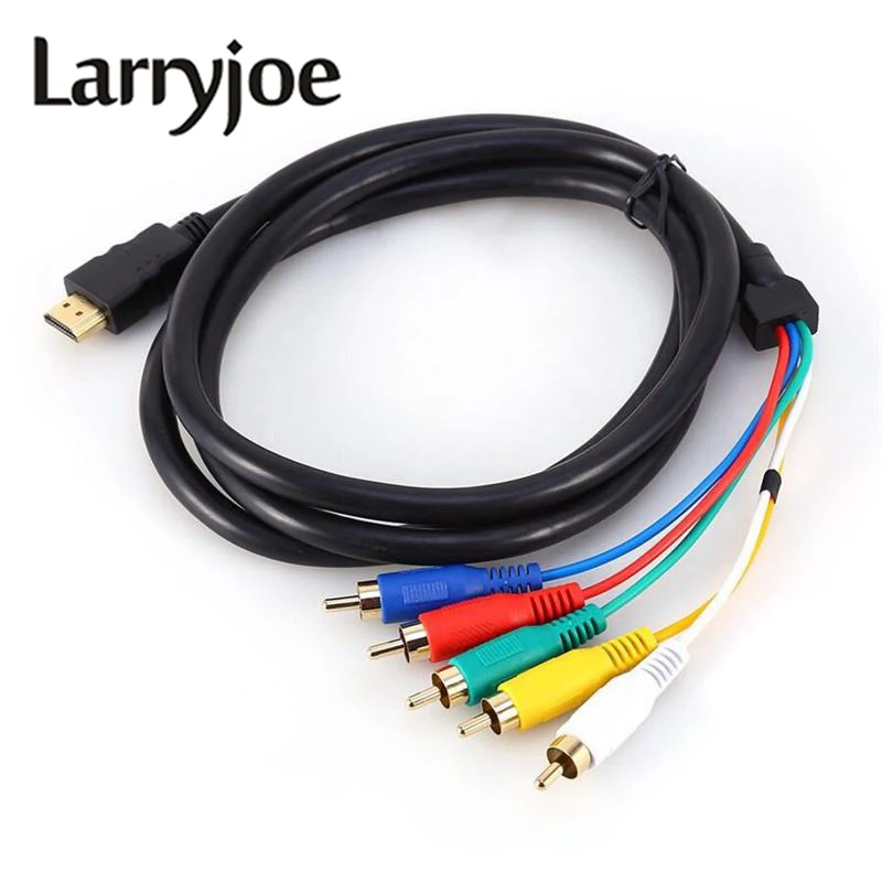Larryjoe 1080P HDMI штекер к 5 RCA кабелям футов/1 м фото RGB Аудио Видео AV адаптер с R/L