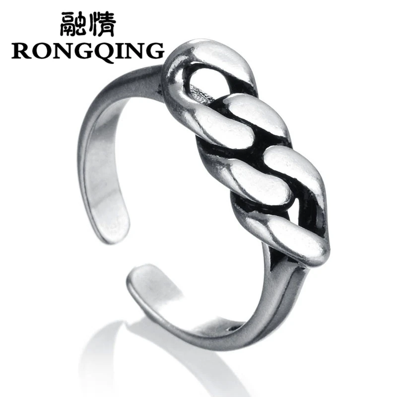 RONGQING 12 шт./лот Weaven регулируемое кольцо с рифлеными краями для мужчин и женщин