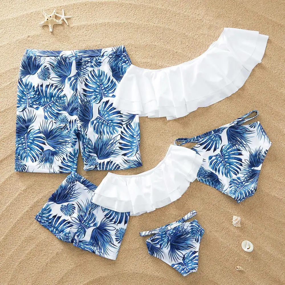 Matching Family Bathing Suits Mother Girl Bikini Swimsuit For Mom and Daughter Swimsuits Female Children Baby Kid Beach Swimwear