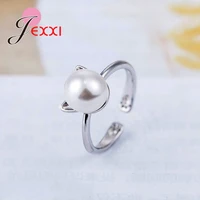 animal cat shape cute japan freshwater pearl cat head adjustable ring hot fashion for wedding party women charms jewelry