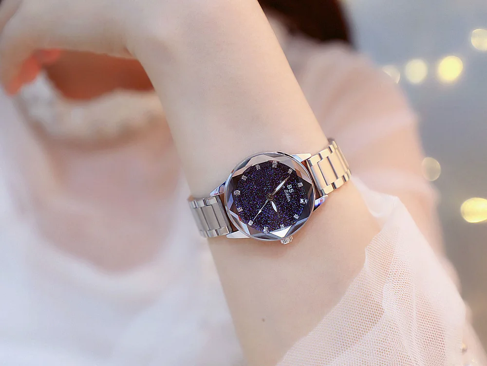 Модные часы с кристаллами звездного неба многоразрезающая отражающая